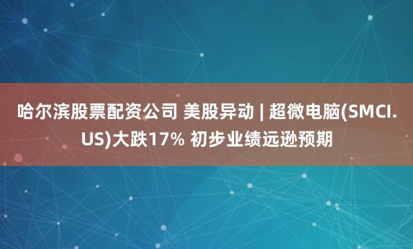 哈尔滨股票配资公司 美股异动 | 超微电脑(SMCI.US)大跌17% 初步业绩远逊预期
