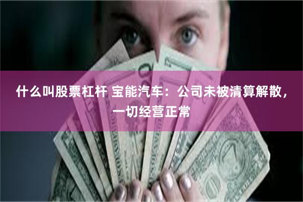 什么叫股票杠杆 宝能汽车：公司未被清算解散，一切经营正常