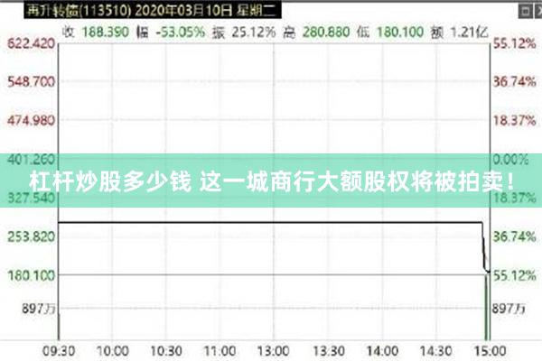 杠杆炒股多少钱 这一城商行大额股权将被拍卖！