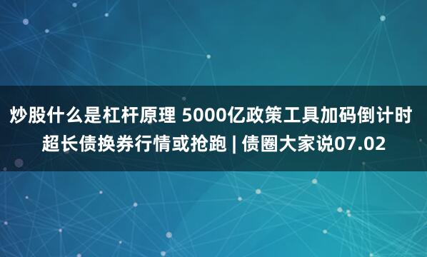 炒股什么是杠杆原理 5000亿政策工具加码倒计时 超长债换券行情或抢跑 | 债圈大家说07.02